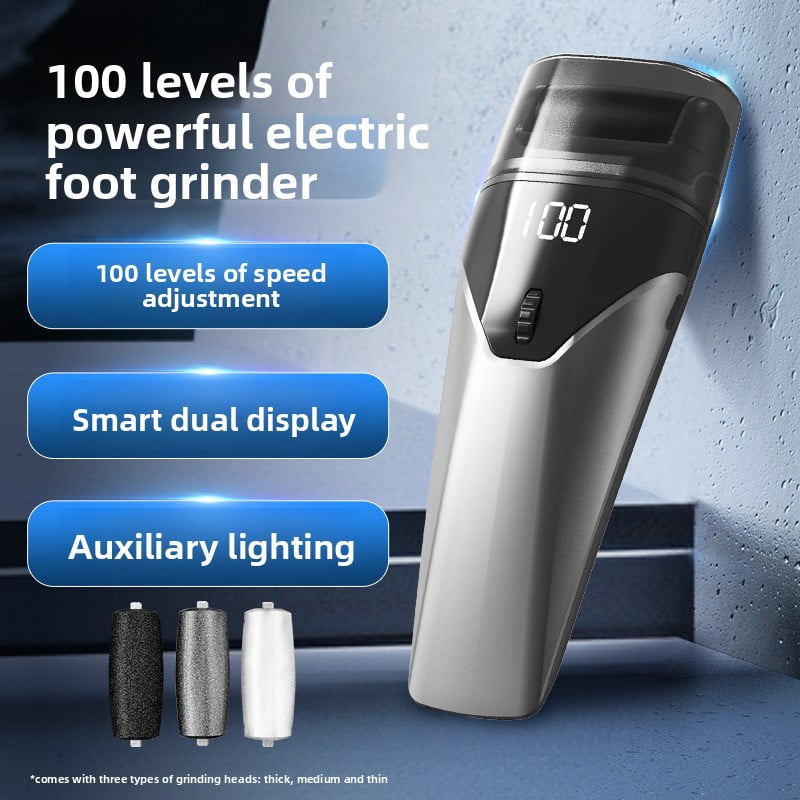 Electric foot grinder, exfoliating calluses, gentle and not hurting the skin, multi-speed speed regulation, intelligent digital display, with auxiliary lighting.