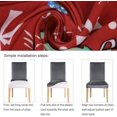thumbnail image 4 of Juego de 4 fundas para sillas navideñas, fundas protectoras elásticas para sillas de comedor navideñas, fundas de spandex para sillas Holiday Parsons para decoración navideña, ceremonia (muñeco de nie, 4 of 5