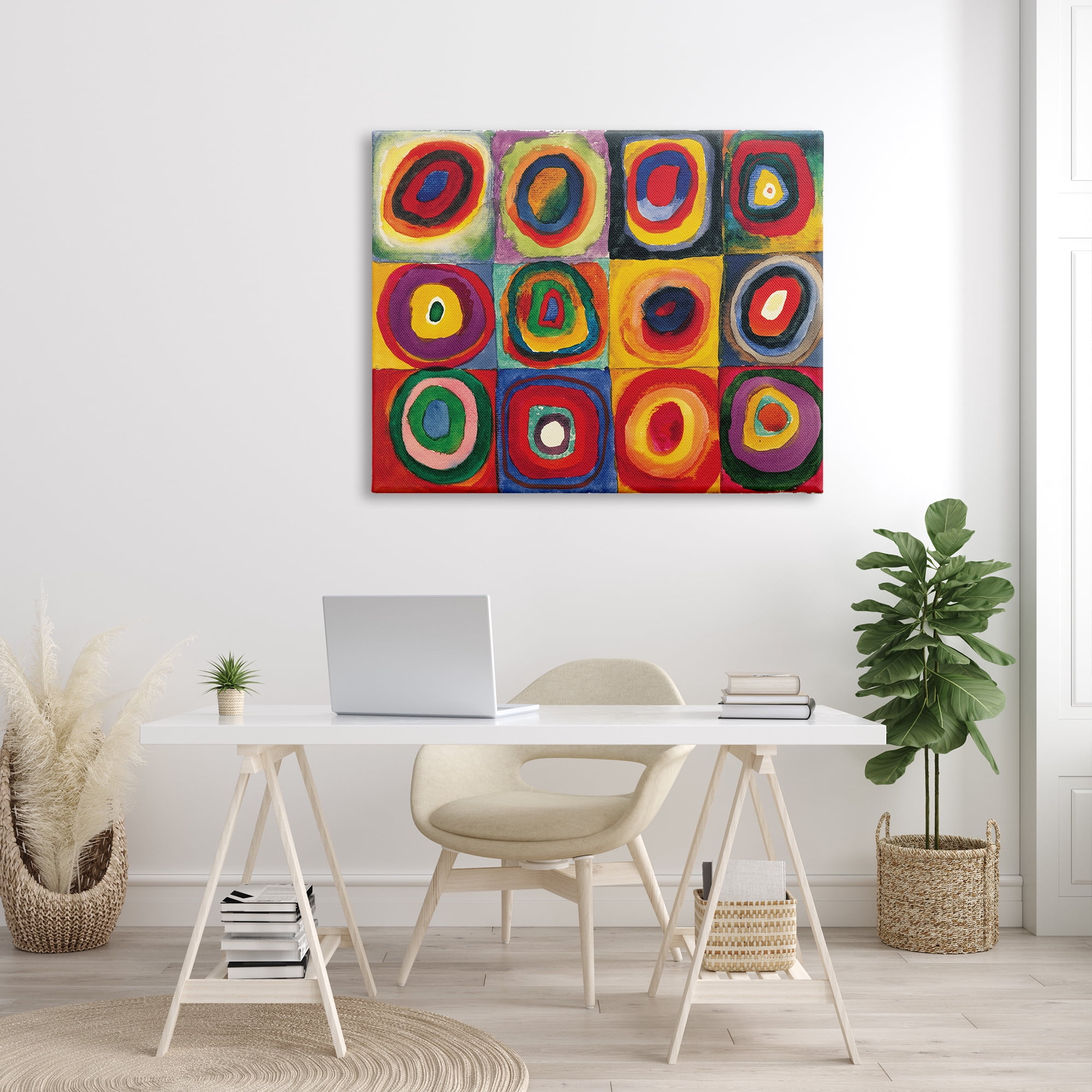 Stupell Industries Modern Circle Shapes Aligned Abstract Swirl Pattern Painting Gallery Wrapped Canvas Print Wall Art, Design by Wassily Kandinsky