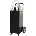 thumbnail image 1 of OUYAWEI Chariot à Carburant de 30 Gallons avec Roues et Pompe de Transfert Manuelle, Réservoir de Stockage de Carburant Diesel avec 2 Roues en Caoutchouc Solide Sans Plat, Conteneur de Carburant Diesel [Tuyau de 9,8 Pieds], Noir, 1 of 7