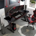 thumbnail image 2 of Furniture of America Almly Modern Metal Gaming Desk with Outlets in Black, 2 of 5
