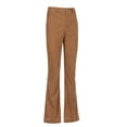 thumbnail image 2 of One opening Women Flare Pants High Waist  Loose Corduroy Pants with Pockets, 2 of 5