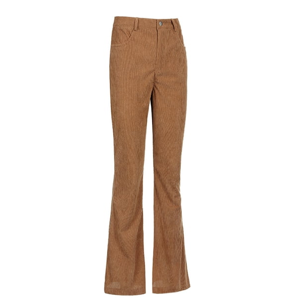 Brown Corduroy Pants, High Waist Corduroy Pants Women, Loose Pants