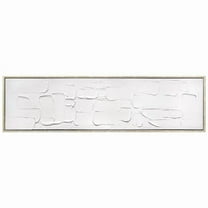 Abstract Harmony Heavily Textured Hand Painted White Framed Canvas Wall Art