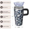 thumbnail image 3 of Camo 20oz Stainless Steel Tumbler with Handle and Straw – Insulated Travel Cup with Sliding Lid, 360° Full Wrap Printed Mug for Home, Outdoor & Sports Use, Camouflage, 3 of 6
