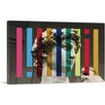 thumbnail image 1 of ARTCANVAS Modern Michelangelo Face with Color Stripes Canvas Art Print - Size: 18" x 12" (1.50" Deep), 1 of 9