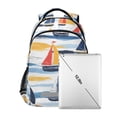 thumbnail image 7 of FORMRS Kids School Backpack Elementary Student Unisex Travel Bookbag with Reflective Stripes, Orange Hand Drawn Sailboats, 7 of 7