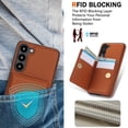 thumbnail image 7 of ELEHOLD Case for Samsung Galaxy S23 Plus,Business PU Leather Stand Case with Card Holder & Ring Holder,Brown, 7 of 7