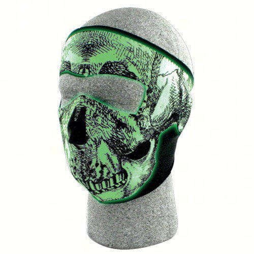 Zan Headgear Full Mask Glow-in-the-Dark Black/White Skull Face