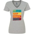 thumbnail image 3 of Inktastic Squash Player Eat Sleep Squash Repeat Women's V-Neck T-Shirt, 3 of 5