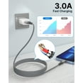 thumbnail image 3 of Aioneus 3A Fast Charging Cable 3/3/6/10FT 4Pack USB to Light-ning Cables Nylon Braided USB Cord Compatible with iPhone 14/13/12/11, Grey, 3 of 6