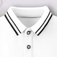 thumbnail image 5 of NAISIBABY Boys Polo Shirt, Button Collared Cotton Soft Short Sleeve School Uniform Pique Shirt White 11T, 5 of 7