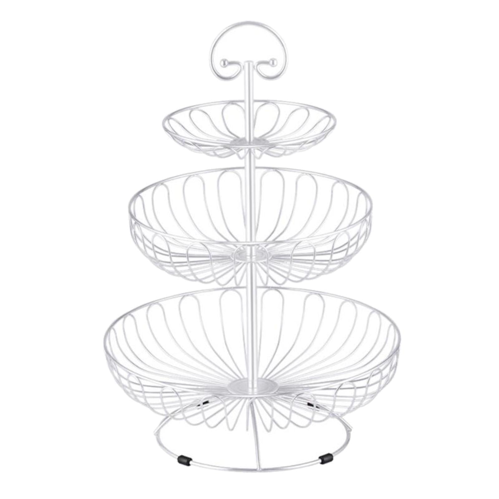 Wire Basket Stand Kitchen Countertop Organizer Fruit Vegetable Bowl