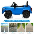 thumbnail image 6 of Licensed Toyota Tundra 12V Ride on Truck Car for Kids, Battery Powered Electric Toys with Remote Control, MP3, LED Lights, Suspension System, Double Doors, Safety Belt, for 3-8 Years Old, Blue, 6 of 7