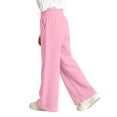thumbnail image 6 of Girls Corduroy Sweatpants with Pockets Casual Elastic Waist Baggy Fall Winter Kids Active Pants Pink 5-14, 6 of 7