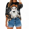thumbnail image 5 of Yteetum Women's Halloween Sweatshirts Oversize Fleece Cute Ghost Graphic Print Crewneck Pullover Sweatshirts Tops Womens Casual Round Neck Loose Sports Long Sleeve Hoodless Sweatshirts Fall Clothes, 5 of 9