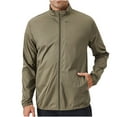 thumbnail image 2 of Rain Jackets for Men with Pockets Lightweight Zip Up Mock Neck Raincoats Mens Casual Solid Long Sleeve Breathable Windbreaker Running Outerwear Jacket, 2 of 7