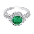 thumbnail image 3 of Mauli Jewels Women's 1 Carat Emerald and Halo Diamond Engagement Ring in 10K White Gold, 3 of 4
