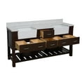 thumbnail image 2 of Charlotte 72" Farmhouse Bathroom Vanity with Chocolate Cabinet and Engineered Carrara Top, 2 of 5
