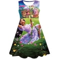 thumbnail image 1 of 2023 año niñas Magic full house princesa vestido niños verano dibujos animados Disney 3D estampado cumpleaños Magic full house princesa Dress8T Gao Jinjia LED, 1 of 2