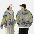 thumbnail image 6 of Kll Golden Glitter Butterflies Print Men'S Women’s Upf 50+ Sun Protection Outdoor Hoodie Jacket Long Sleeve Fishing Hiking Performance Shirt- Medium, 6 of 8