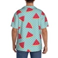 thumbnail image 3 of Gukieu Watermelon Print Men's Short-sleeved Shirts, Button-down Pocket Shirts, T-shirts, Beach Vacation Travel Summer Clothing-4X-Large, 3 of 5