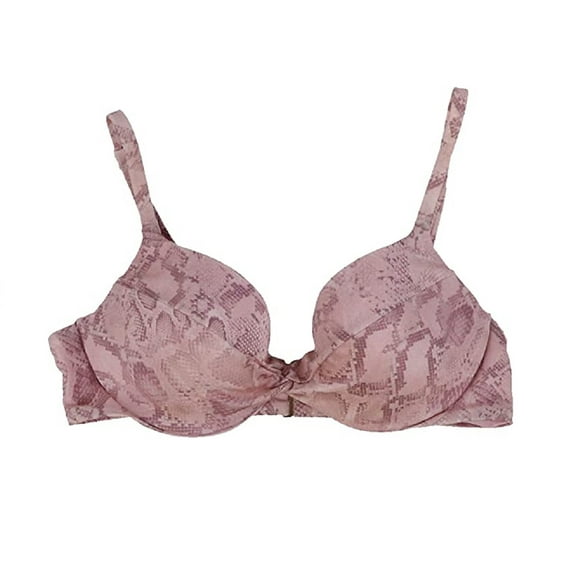 Victoria's Secret Women's Push-Up Bikini Top Pink Snakeskin Cup Size 36DD NWT