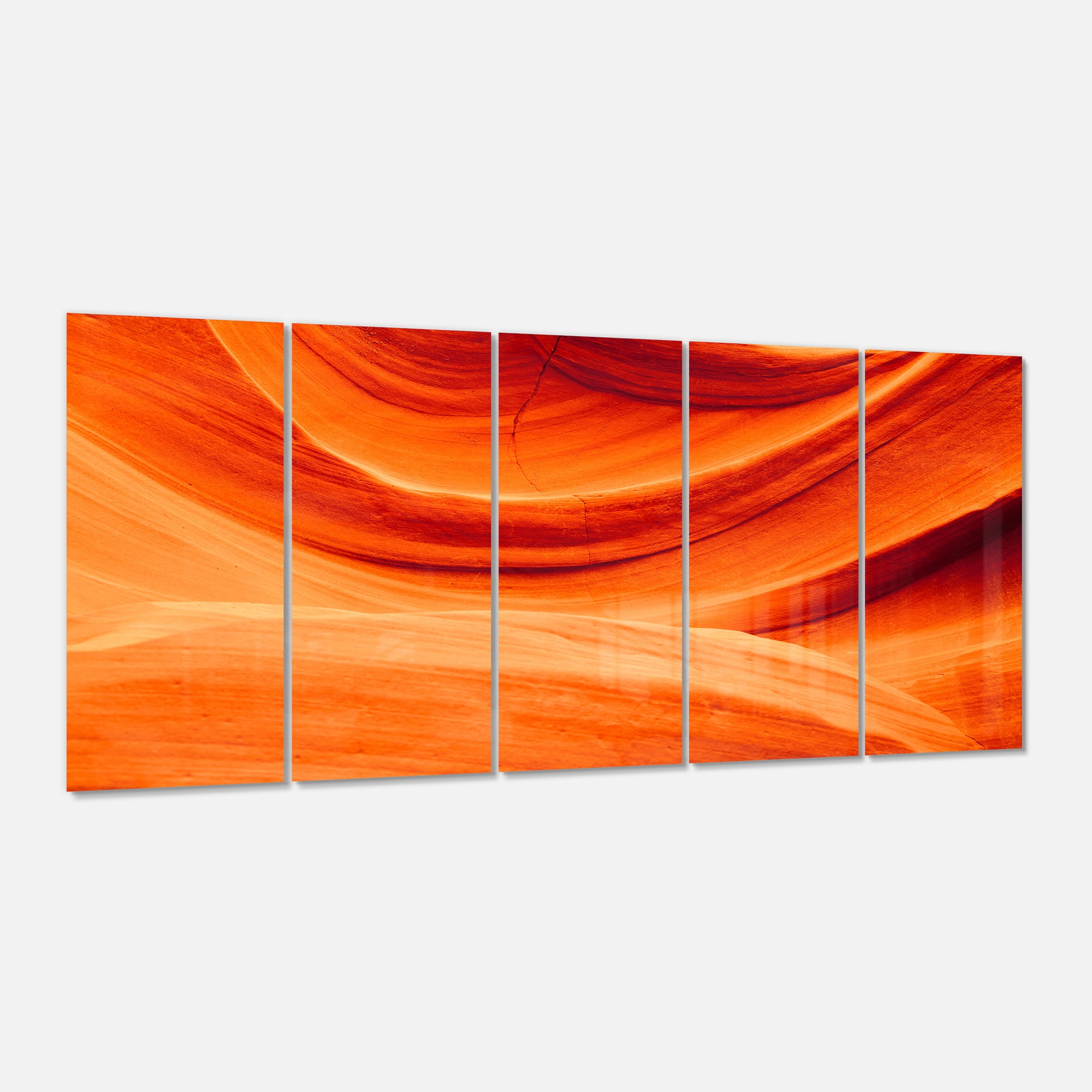 Designart 'Antelope Canyon Orange Wall' Metal Wall Art