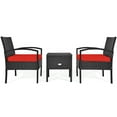 thumbnail image 6 of Patiojoy 3-Piece Patio Wicker Storage Table & Chair Set Outdoor Conversation Set Red, 6 of 6