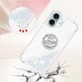 thumbnail image 3 of Funda para iPhone 16 Plus con Brillo Líquido Flotante, Purpurina, Parachoques y Anillo Giratorio Soporte, 3 of 5