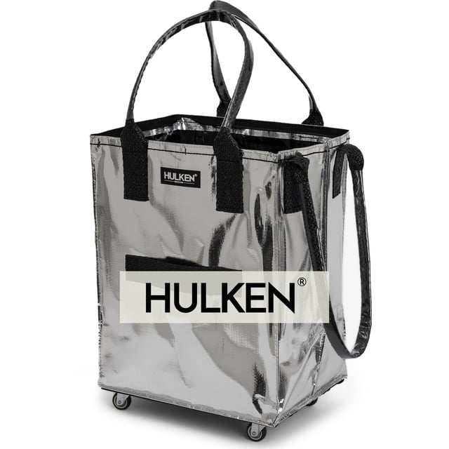 Bolsa de supermercado reutilizable con ruedas HULKEN Silver (mediana)