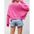 thumbnail image 5 of Women's Sweater Fall Crew Neck Batwing Sleeve Pullover Sweaters Rose Red L, 5 of 10