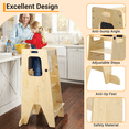 thumbnail image 4 of Accreate Wooden Kitchen Step Stool for Kids - Adjustable Height Platform, Safety Rail, and Blackboard - Anti-Slip Kids Kitchen Stool Helper for Bathroom & Kitchen Counter Use, 4 of 8