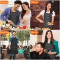 thumbnail image 7 of Black Gothic Cat Butterfly Rainbow Pattern Apron-Garden Aprons for Women with Pockets-Cotton Linen Waterproof Kitchen Cooking Gardening Aprons Adjustable for Kitchen,Cooking,BBQ and Salon 33x27 Inch, 7 of 7