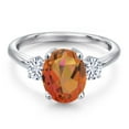 thumbnail image 3 of Gem Stone King 925 Sterling Silver Ring Mystic Quartz Moissanite (3.16 Cttw), 3 of 7