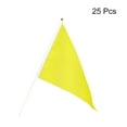 thumbnail image 3 of Uxcell 11.8'' x7.8'' Flag Stick Hand Held Mini Flag Triangle Plastic Polyester Yellow 25Pcs, 3 of 5