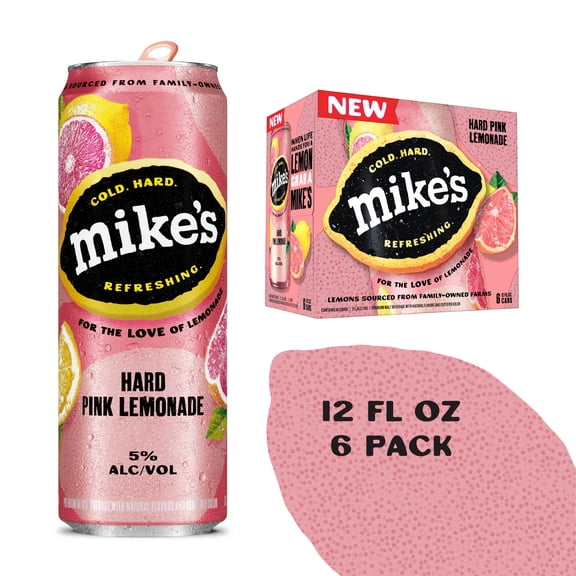 Mike's Hard Lemonade Pink Lemonade, 6 Pack, 12 fl oz Cans, 5% ABV