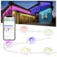 thumbnail image 3 of Tira de luces LED para aleros de 45 m con control por aplicación Bluetooth, RGB, IC, resistente al agua, forma DIY, adecuada para decoración navideña en el hogar, 3 of 5