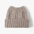 thumbnail image 2 of Gfyviroh Cozy Women's Cat Ear Beanie Hat Woolen Solid Color Cuffed Hat Outdoor Windproof Knitted Hat, 2 of 5