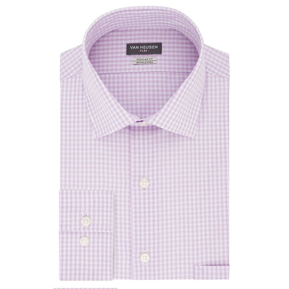 Van Heusen Men's Dress Shirt Regular Fit Flex Collar Check