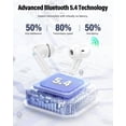 thumbnail image 5 of Wireless Earbuds, Bluetooth 5.4 Headphones Bass Stereo, Ear Buds with Noise Cancelling Mic, LED Display in Ear Earphones Clear Calls, IP7 Waterproof Bluetooth Earbuds for Phones/Sports/Laptop, White, 5 of 10