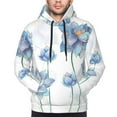 thumbnail image 4 of Bingfone Pale Blue Lotus Flowers Men'S Drawstring Hoodie Long Sleeve Pocket Sweatshirts-3x-Large, 4 of 9