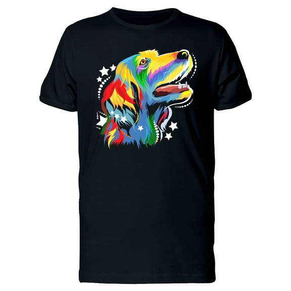 Pop Art Dog Portrait T-Shirt Men -Image by Shutterstock, Male x-Large