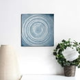 thumbnail image 3 of JEUXUS - 100% Hand Painted Blue Abstract Oil Painting - Glitter Embelished Wall Art, 3D Texture Modern Geometric Circle Canvas Home Decor for Living Room Bedroom Office, Ready 16x16in, 3 of 4