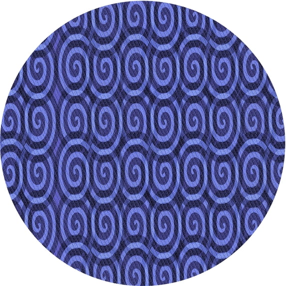 Ahgly Company Machine Washable Indoor Round Transitional Denim Dark Blue Area Rugs, 3' Round