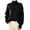A-Black421, variant on Women's Solid Color Turtleneck Sweater Oversized Fit Cable Knit Top Warm Casual Daily Wear Pullover