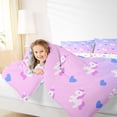thumbnail image 3 of Metsweet Cartoon Unicorn Twin Comforter Sets 2pcs, Love Heart Gradient Bedding Set, Pink Blue Purple,1 Comforter and 1 Pillowcase, 3 of 6
