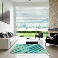 thumbnail image 7 of Ahgly Company Machine Washable Indoor Square Transitional Deep-Sea Green Area Rugs, 3' Square, 7 of 7