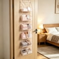 thumbnail image 6 of 6-Tier Over the Door Hanging Organizer with Visual Mesh Windows, Beige Fabric Closet Storage Bag with Hooks for Dorm, 11.8x5.9x63 in, 6 of 7