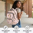 thumbnail image 4 of Pzuqiu Pink Hedgehog Strawberry Backpack for Girls 17 Inch Soft Padded Shoulder Straps Breathable Lightweight School Bag with Multi Pockets for Teens Primary Middle School, 4 of 7